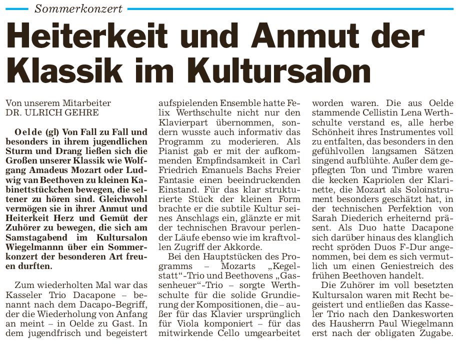 Pressebericht 05.07.2014 Lena