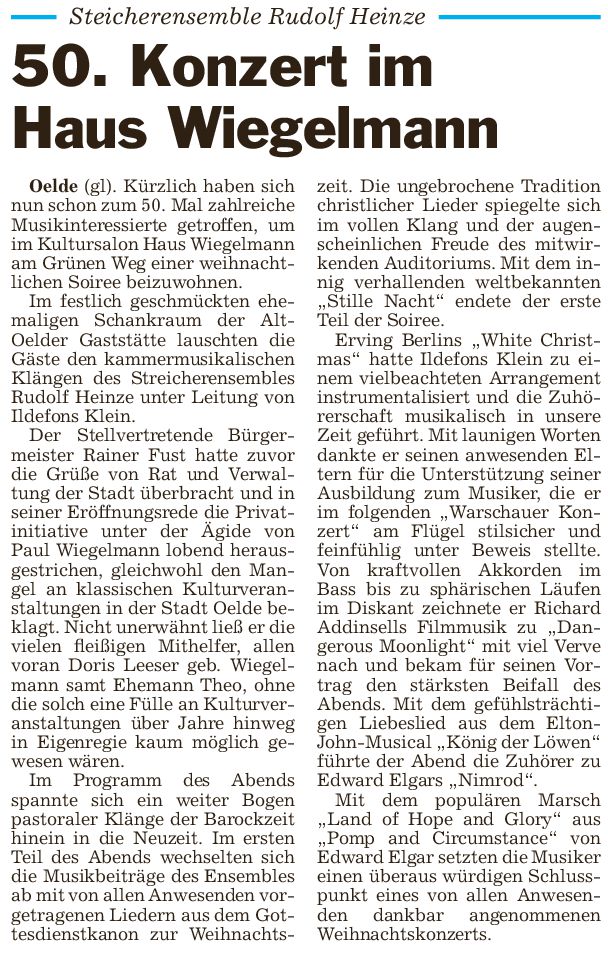 Pressebericht 28.12.2014 Weihn